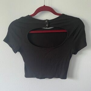 Black Keyhole Crop Top